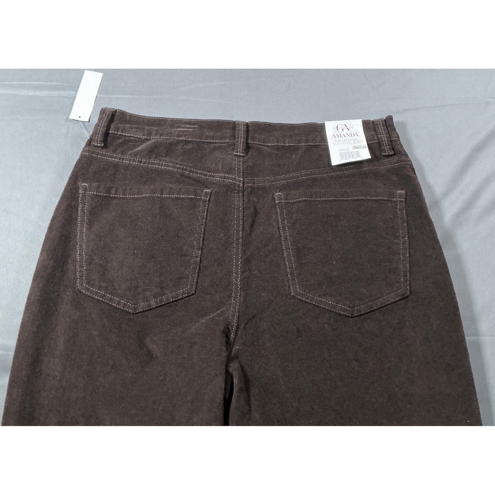 Gloria Vanderbilt Amanda Corduroy Slimming Jeans Brown Tapered Leg Womens 10 Avg - Picture 10 of 11